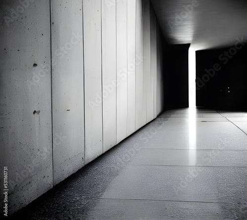 Fotografie, Obraz illustration of a hallway, minimalist, architecture, magazine, style, the corrid