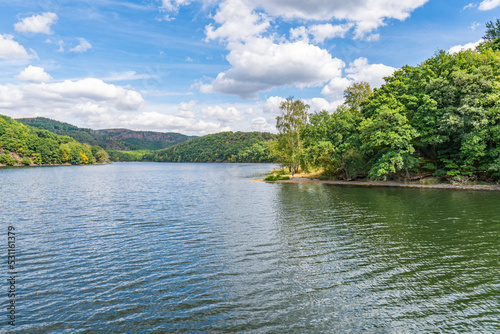 Lake Rursee  In the middle of the Eifel National Park  surrounded by unique natural scenery and unspoilt nature