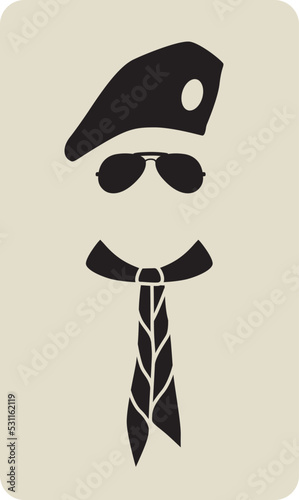 Silhouette boy Scout isolated .vector illustration 

