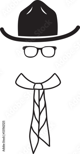 Silhouette boy Scout isolated .vector illustration 
