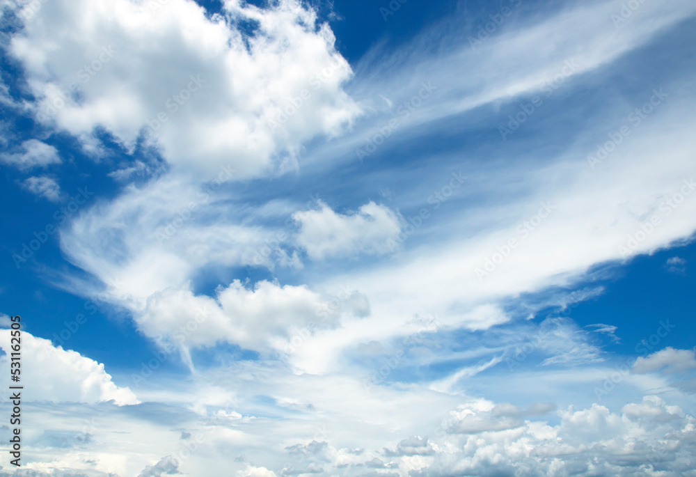 Fototapeta premium Blue sky background and white clouds