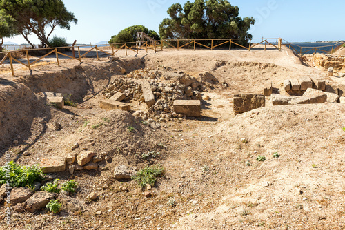 Panoramic Sights of The Temple of Hercules, (Tempio di Ercole) in Province of Trapani, Marsala, Italy.