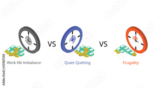 frugality compare to work life imbalance and quiet quitting