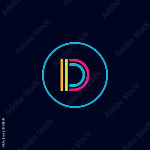 data letter D media logo it digital