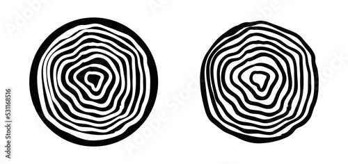 Circle wood fiber silhouette icon vector