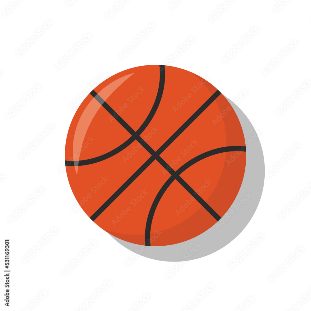 Vector of basketball ball. Red basket ball illustration with flat design style. Suitable for content design assets