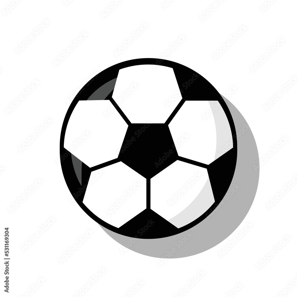 Vector of football ball. Soccer ball illustration with flat design style. Suitable for content design assets Vector of football ball. Soccer ball illustration with flat design style. Suitable for content design assets