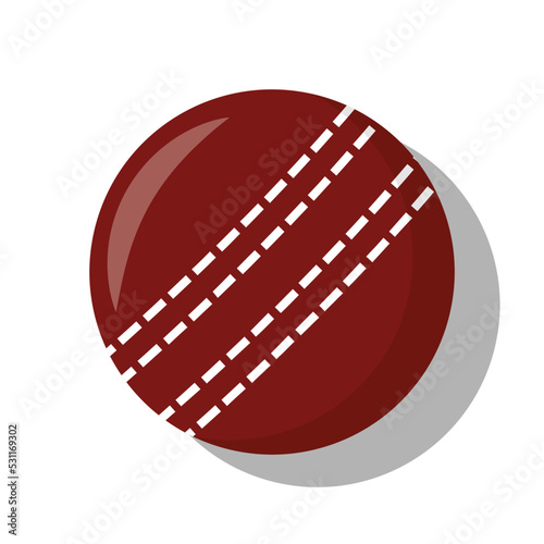 Vector of cricket ball. Red cricket ball illustration with flat design style. Suitable for content design assets