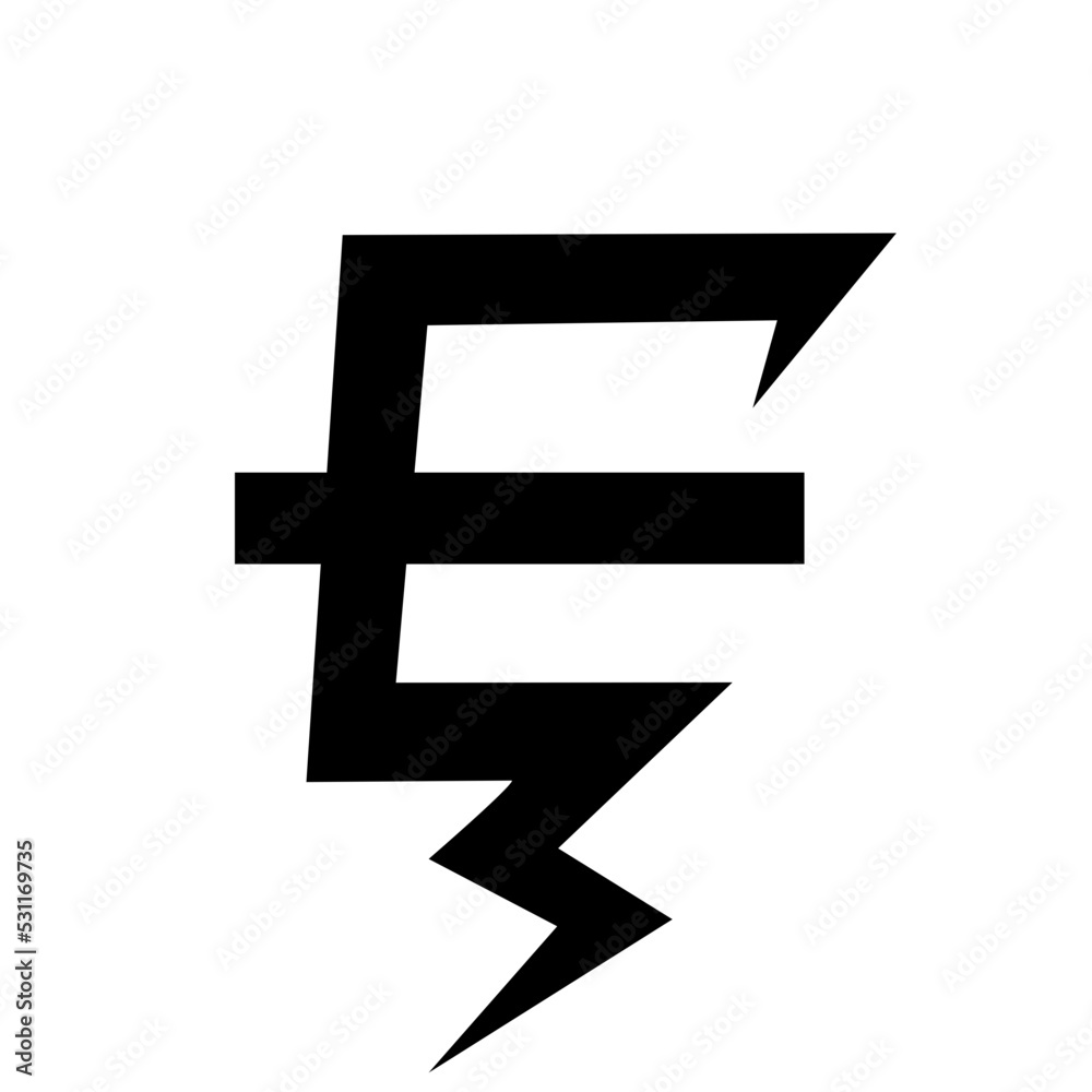 Obraz premium Thunder storm font design, alphabet leters vector illustration, Alphabet style, Alphabet Fonts, Thunder flash Storm,