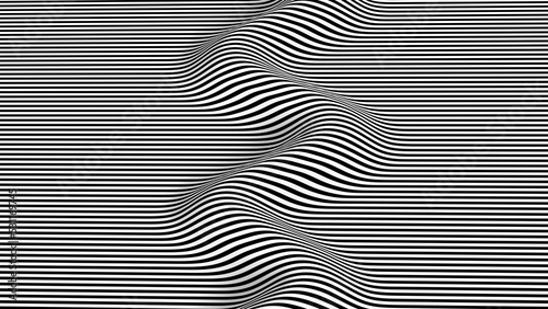 Canvas Print 3D Surreal Striped Pattern Background