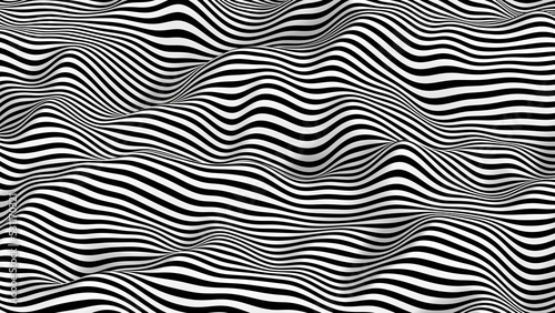 3D Surreal Striped Pattern Background