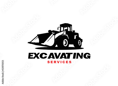 Loader logo vector for construction company. Heavy equipment template vector illustration for your brand.