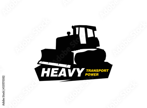 Dozer logo vector for construction company. Heavy equipment template vector illustration for your brand.
