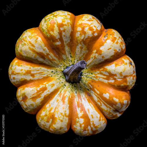 Fresh pumpkin isolated on a black background