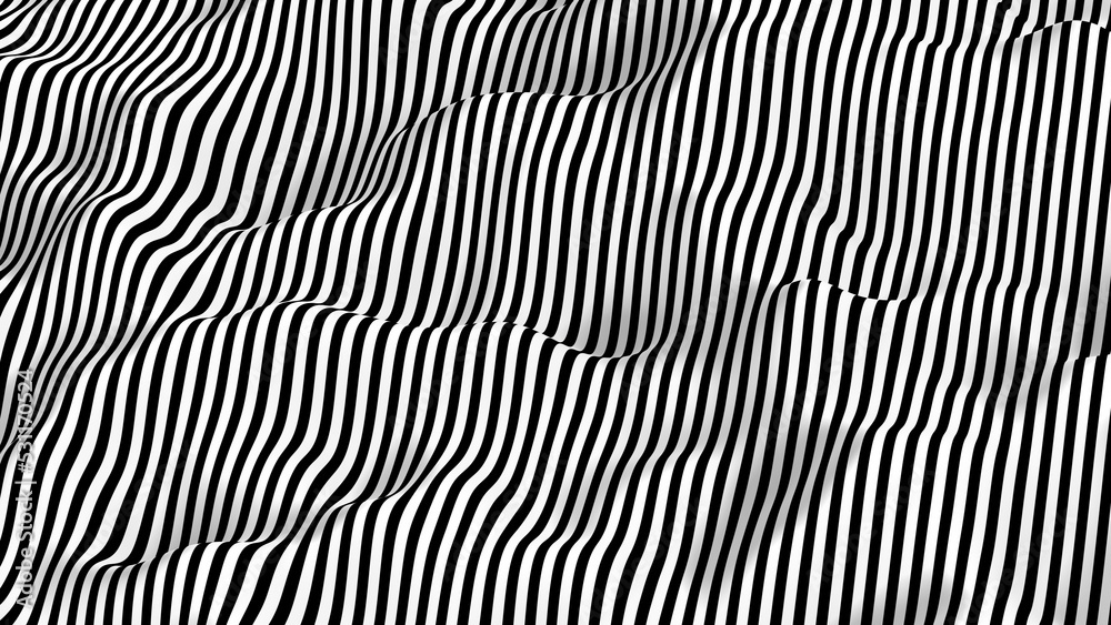 3D Surreal Striped Pattern Background