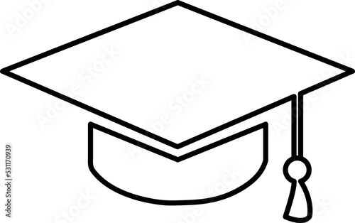 graduation cap icon on white