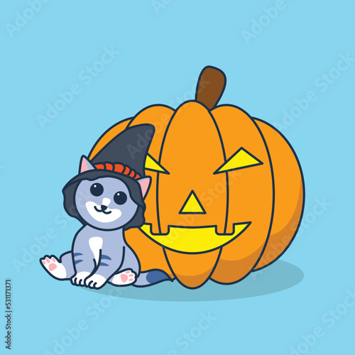 Cat party at hallowen day