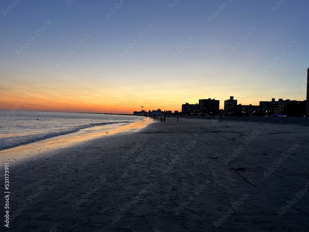 beautiful sunset in brooklyn beach