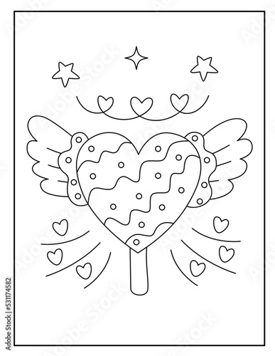 Cute ice cream coloring page