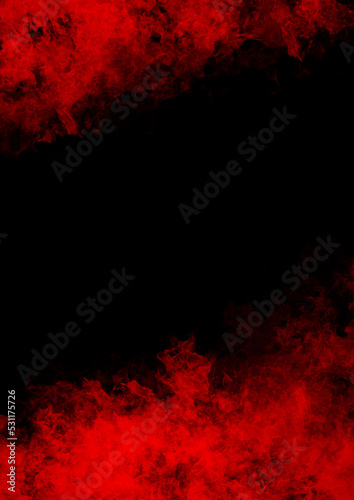 Red Color powder splash cloud stock / Red smoke in black background