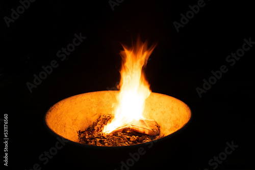 Close-Up Of Fire Against Black Background