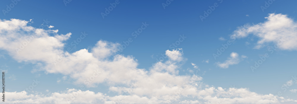 Blue sky and white clouds floated in the sky on a clear day with warm sunshine