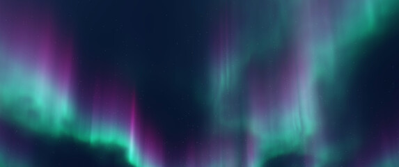 Leinwandbilder Nordlichter Grünes Rotes Polarlicht über Hügeln  © Aomarch