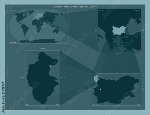 Vidin, Bulgaria. Described location diagram photo