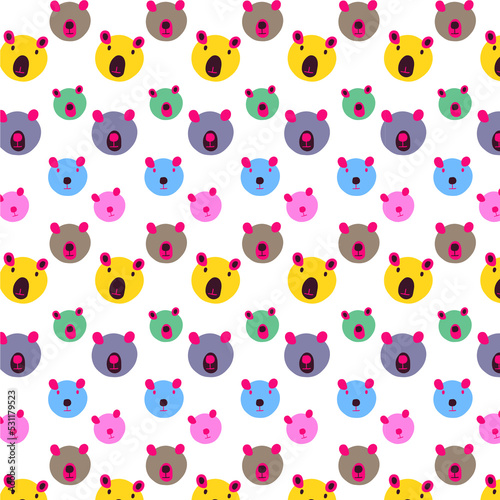 Fototapeta Naklejka Na Ścianę i Meble -  color of Bear polka dot pattern background vector illustration. Bear polka dot pattern art retro background background pattern