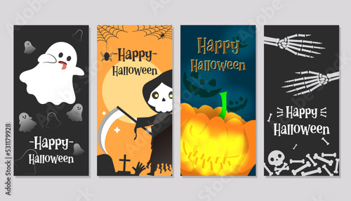 Happy halloween cute illustration design