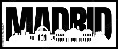 Madrid silhouette vector design