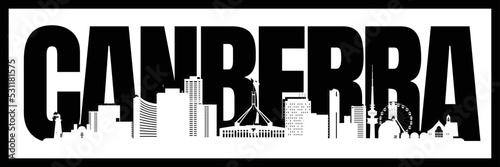 Canberra silhouette vector design