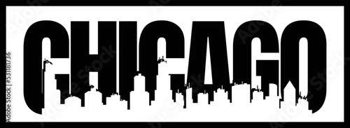 Chicago silhouette vector design