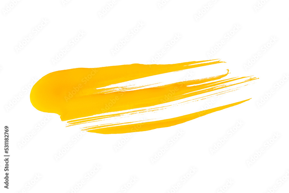 yellow brush isolated on transparent background yellow watercolor,png.