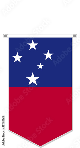 Samoa flag in soccer pennant, various shape. 