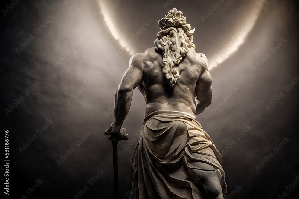Statue of Zeus at Olympia artistic rendition Stock Illustration | Adobe