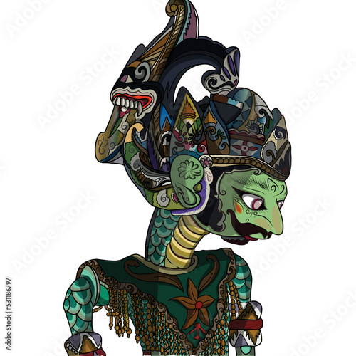 Antareja character or commonly called Antarjai in Sundanese puppet show art, Indonesia photo