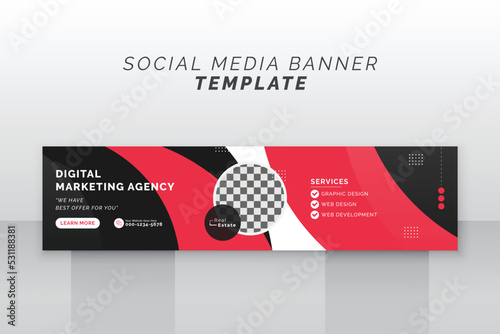 Creative business linkedin banner web template design