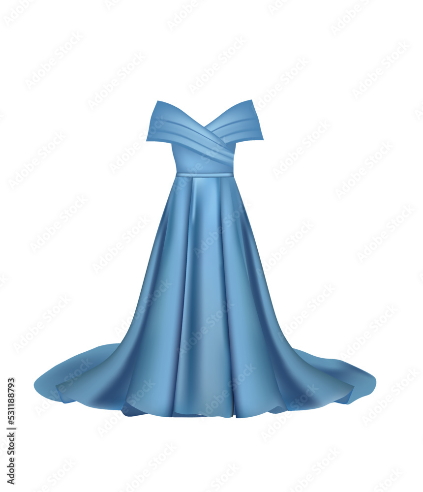 Blue woman dress. vector illustration