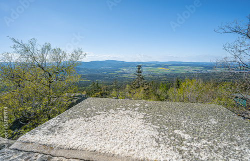 Hiking route in the fichtel mountains in bavaria photo