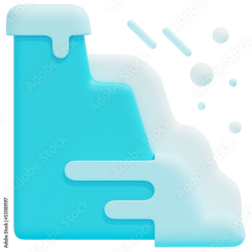 avalanche 3d render icon illustration
