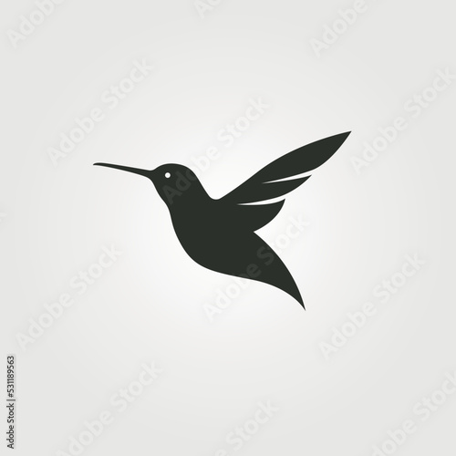 flying hummingbird vector symbol illustration logo design, silhouette bird logo design