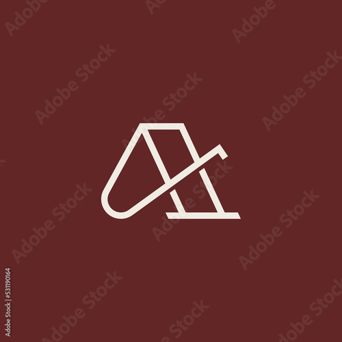 Initial based clean and minimal letter. A Monogram Logo Template. Elegant luxury alphabet vector design
