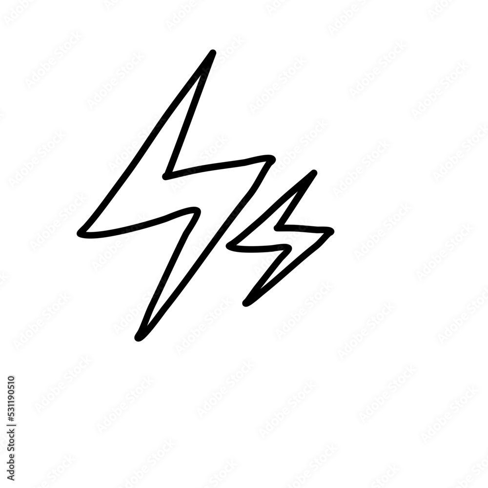Doodle lightning icon Doodle lightning icon