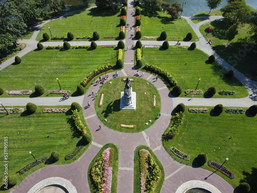 Aerial of Boston Public Garden