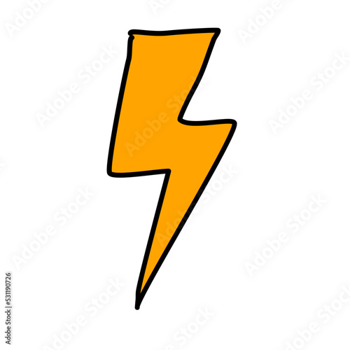 Doodle lightning flash icon