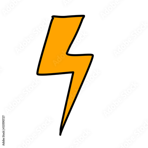 Doodle lightning flash icon