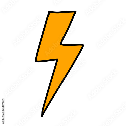 Doodle lightning flash icon