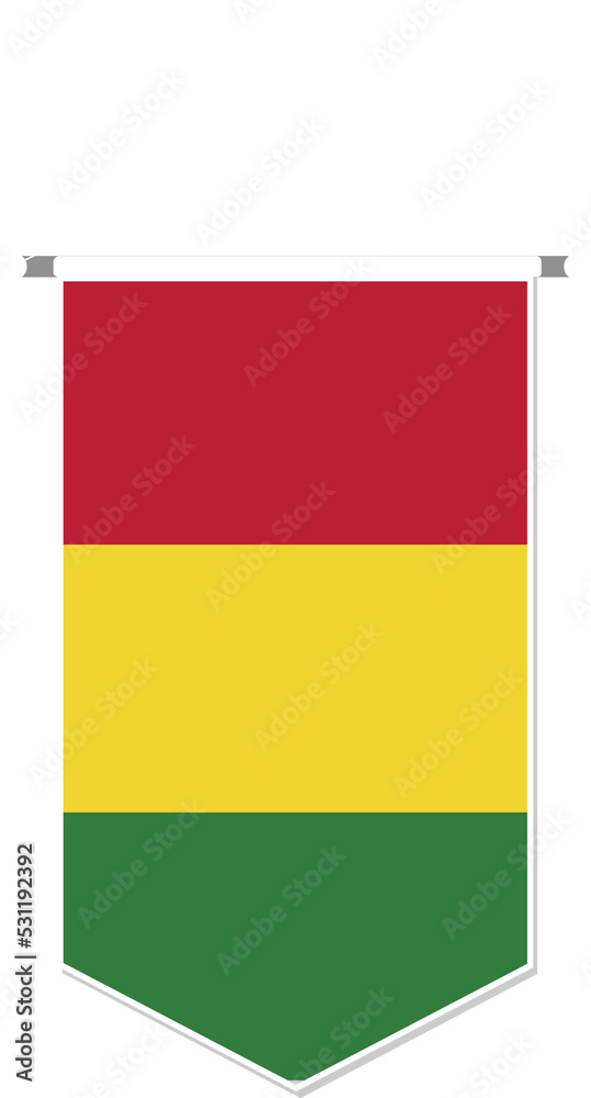 Fototapeta premium Bolivia flag in soccer pennant, various shape.