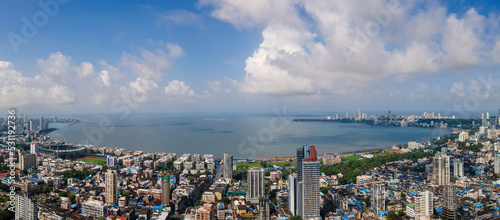 Panorama of Marine Drive, Mumbai - Most Beautiful landscape shot  photo